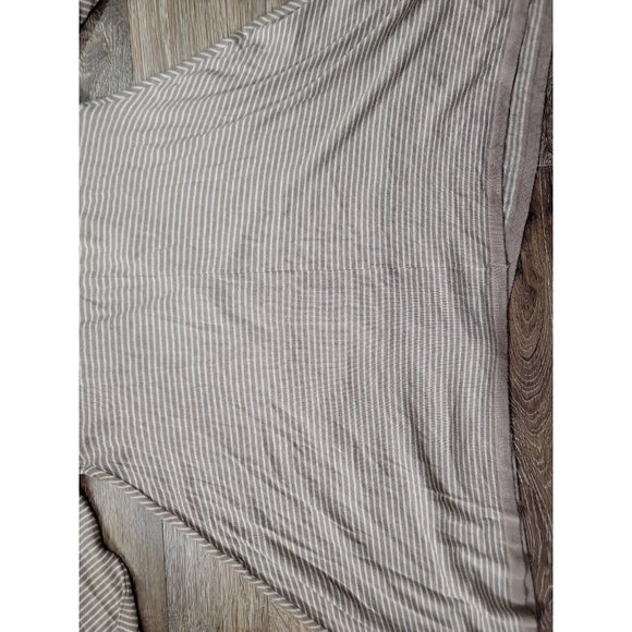Threads Sakes Fifth Ave. Women's XS Sweater Beige Stripe Cardigan Asymmetric Hem - Picture 8 of 9